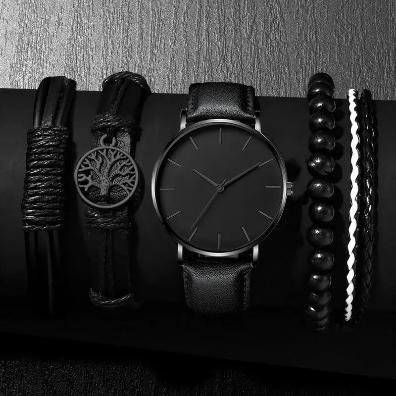 Obsidian Watch and Bracelet Suite