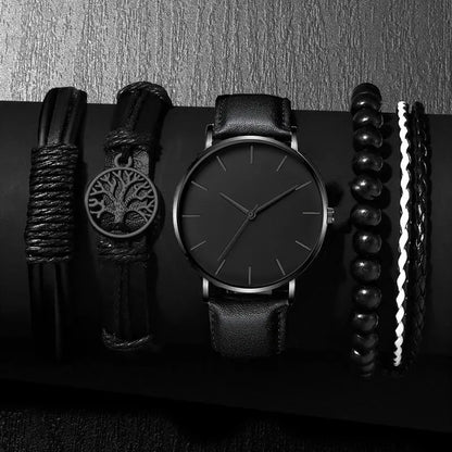 Obsidian Watch and Bracelet Suite